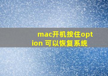 mac开机按住option 可以恢复系统